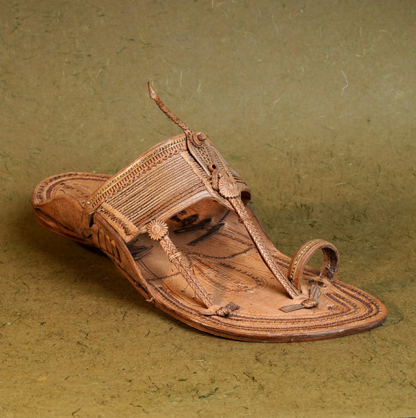 Dual Stitched Aamdar Kapashi Kolhapuri Chappal