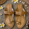 Authentic handmade Kolhapuri chappal for women top view traditional leather sandal