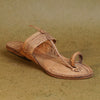 Women’s GI Kapashi Kolhapuri leather chappal cross profile, premium artisan-stitched leather sandal.