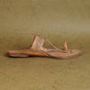 Profile angle authentic Kapashi style women’s Kolhapuri leather sandal, intricate woven detailing traditional comfortable versatile luxury ethnic elegance.