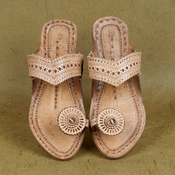 Ladies Cross Angatha Patta Kolhapuri Chappal