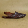 Side view men’s authentic Bantoo Banerji Kolhapuri chappal Mojadi style, handcrafted unique traditional ethnic leather ornate design